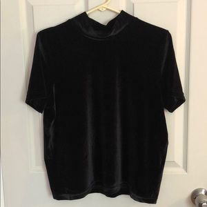 Madewell Black Velvet Mockneck Tee